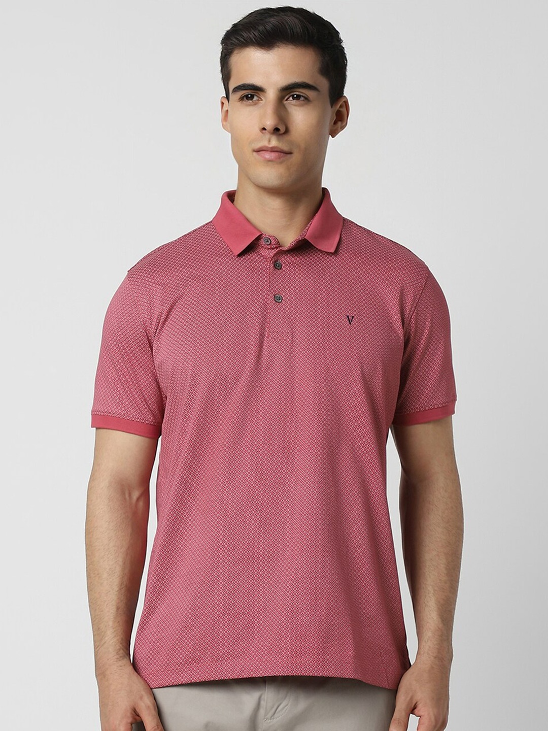 

Van Heusen Polo Collar Short Sleeves Regular Fit T-shirt, Pink