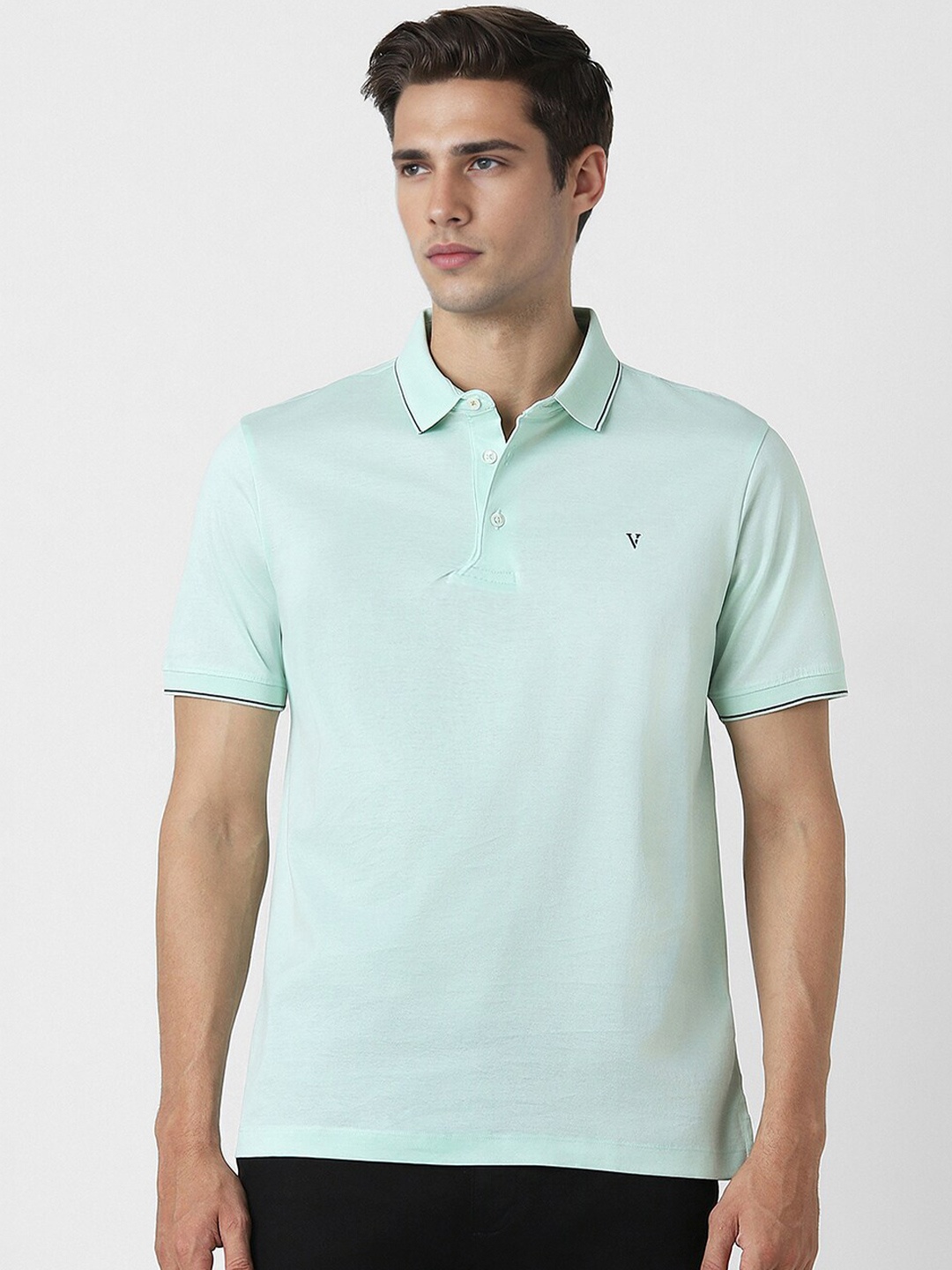 

Van Heusen Polo Collar Short Sleeves Regular Fit T-shirt, Green
