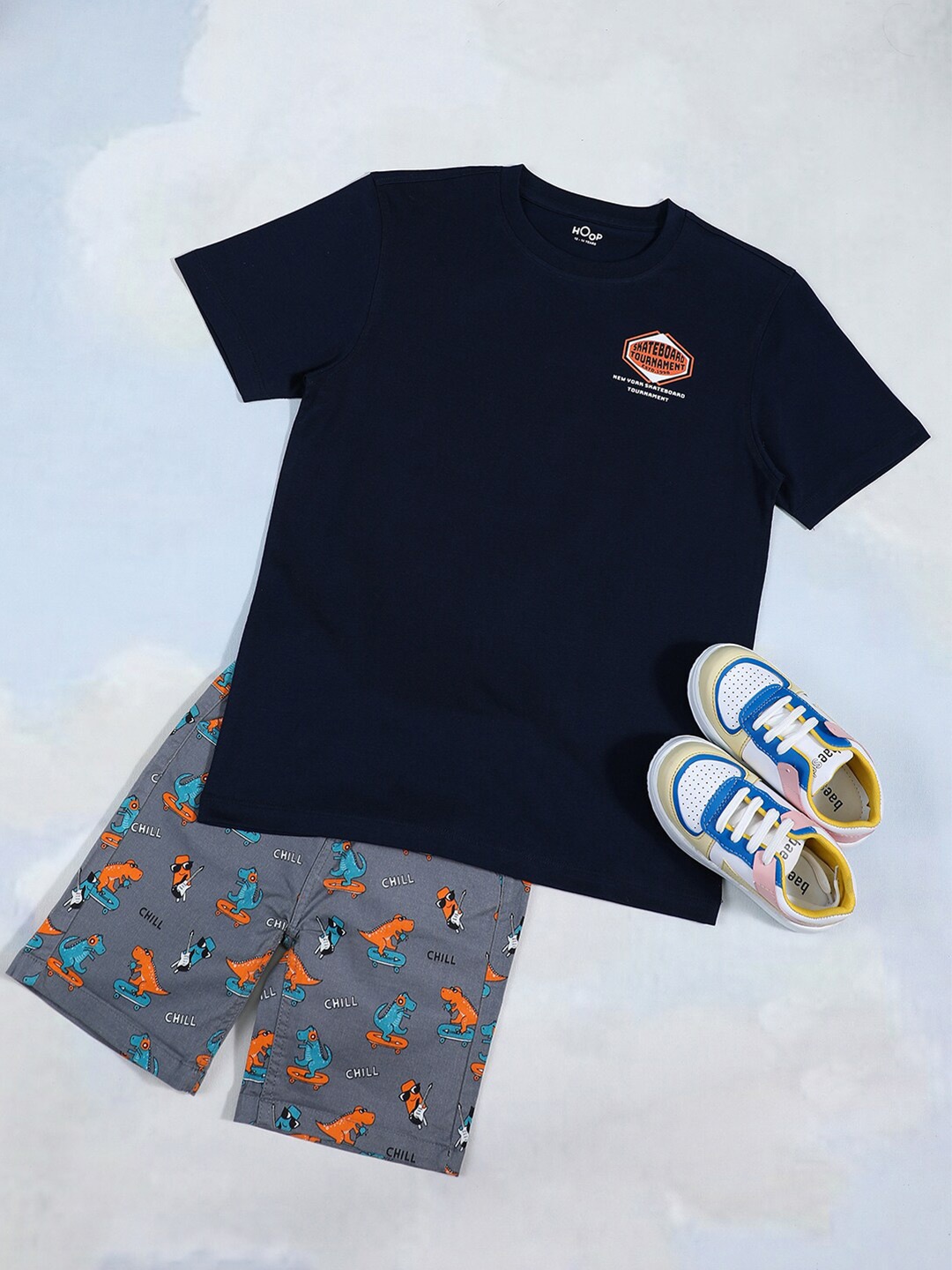 

Hoop Boys Round Neck Short Sleeves Cotton T-shirt, Blue