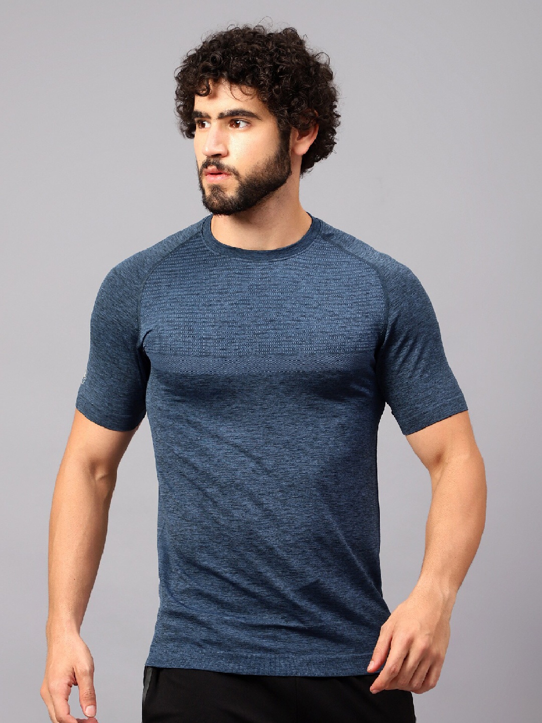 

Trenz Slim Fit Round Neck Regular Sleeves T-shirt, Blue