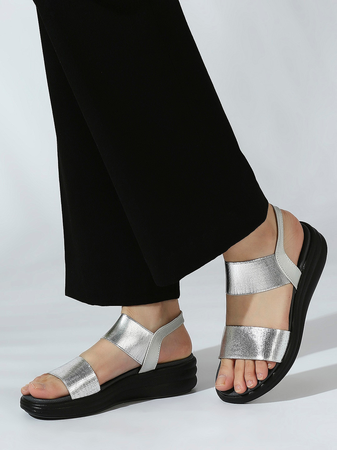 

Inc 5 Embellished Open Toe Comfort Heels, Silver