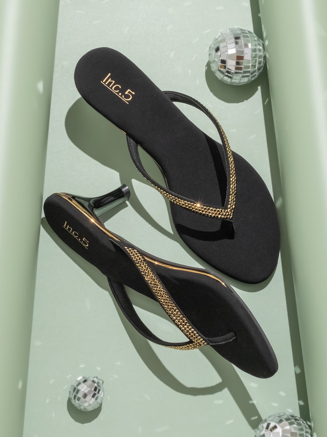 

Inc 5 Embellished Kitten Heels, Black