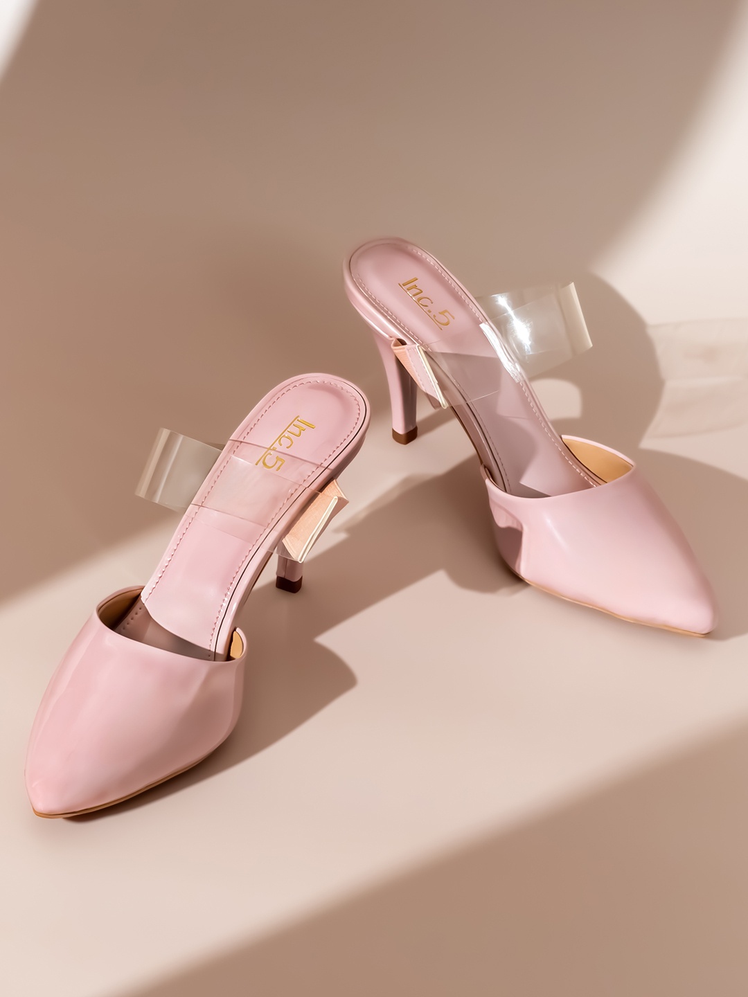 

Inc 5 Pointed Toe Slim Heeled Mary Janes, Peach