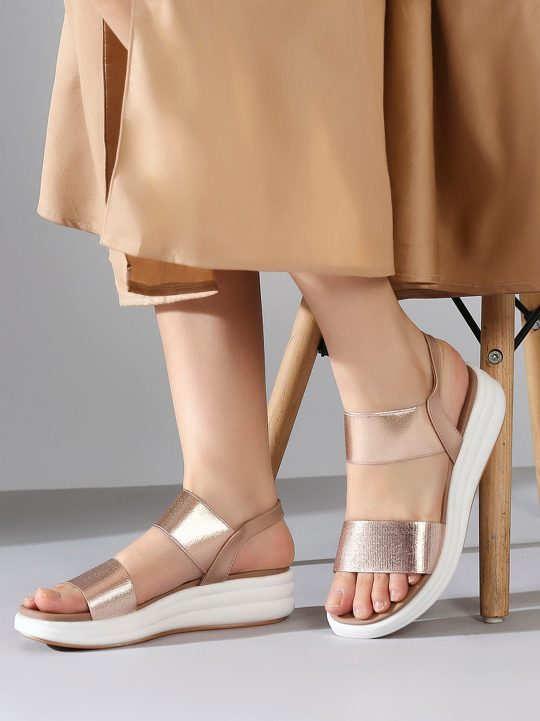 

Inc 5 Embellished Open Toe Comfort Heels, Rose gold