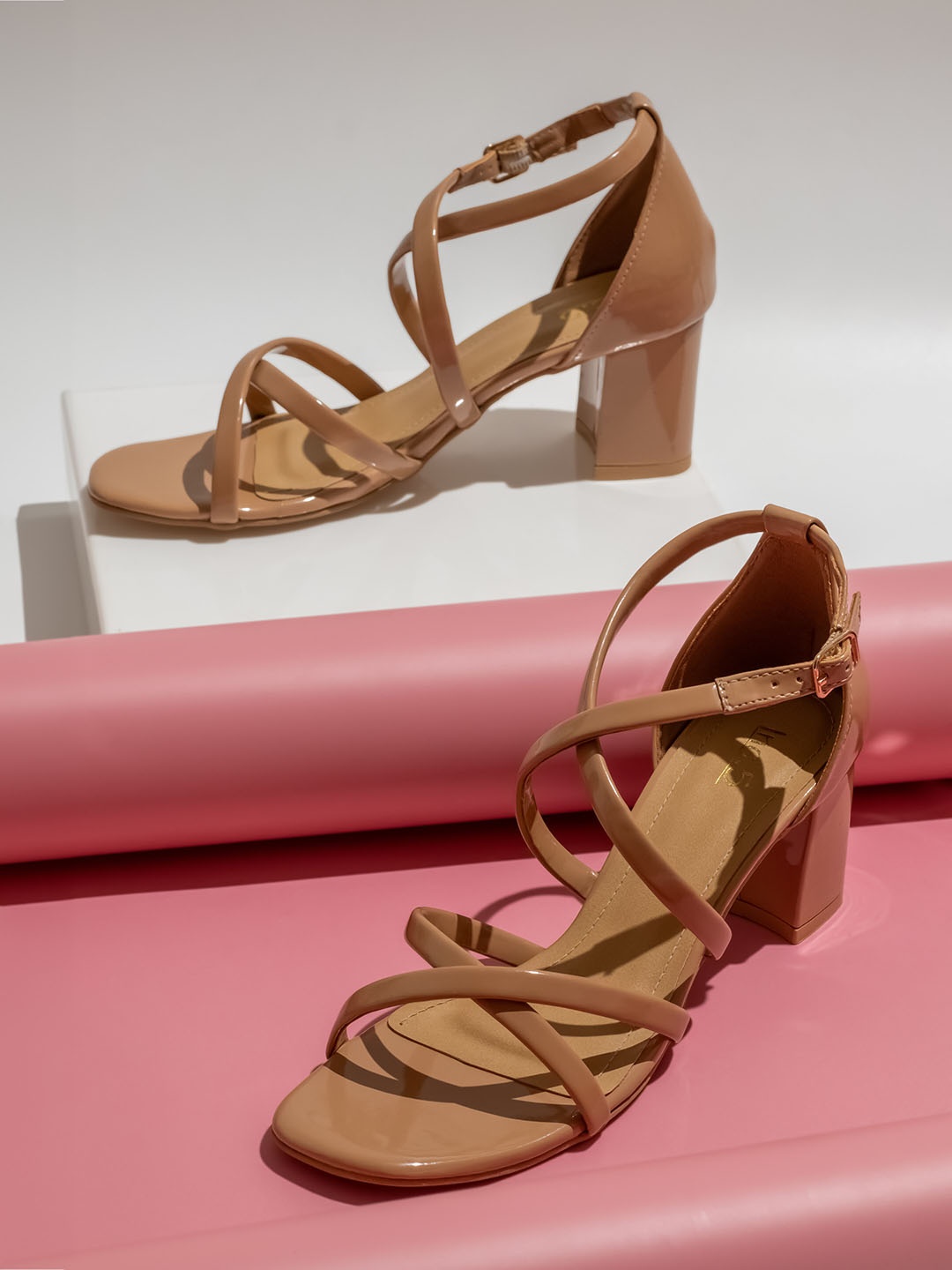 

Inc 5 Open Toe Block Heels, Brown