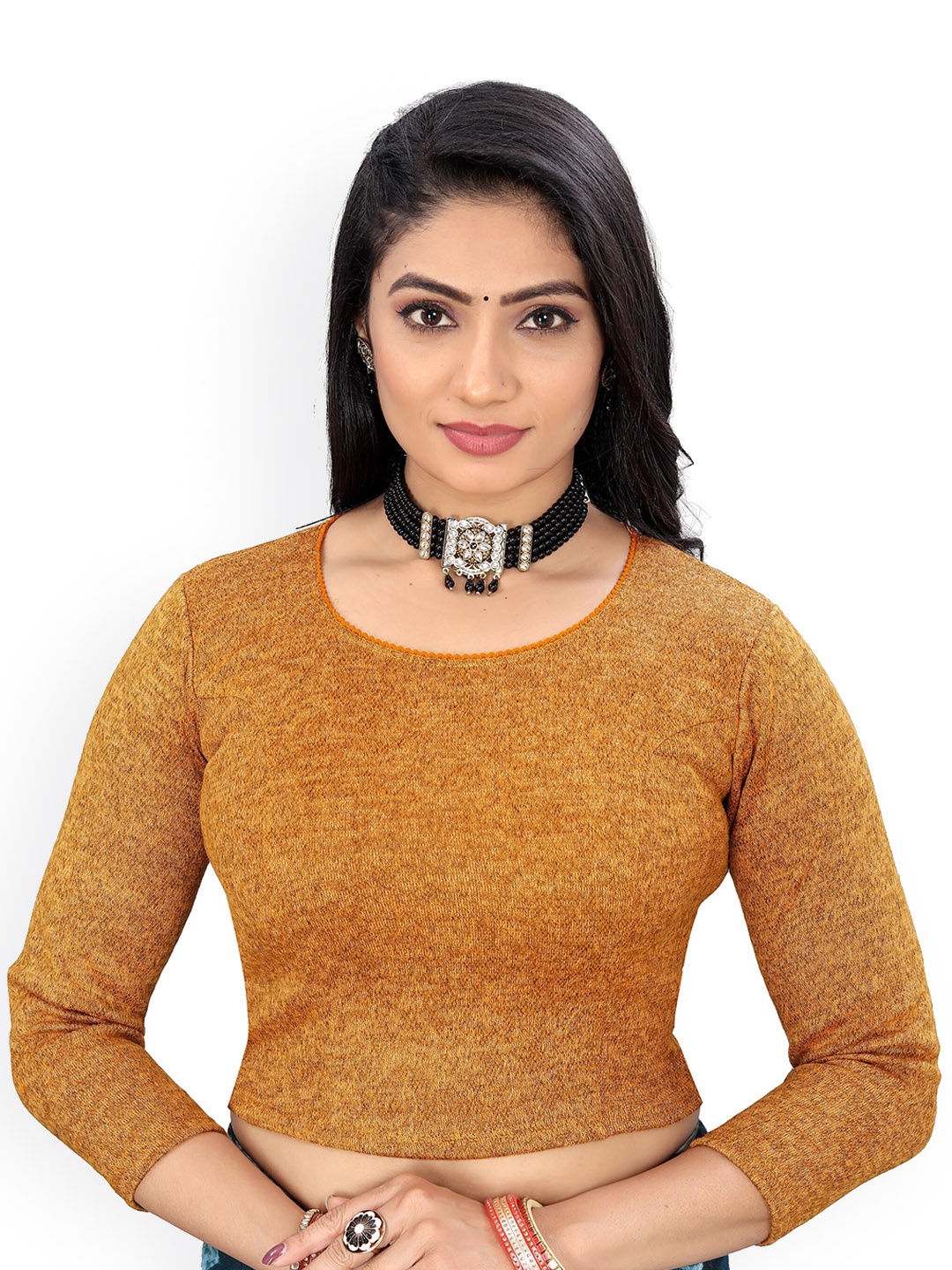 

Reeta Fashion Ribbed Woollen Cotton Saree Blouse, Mustard