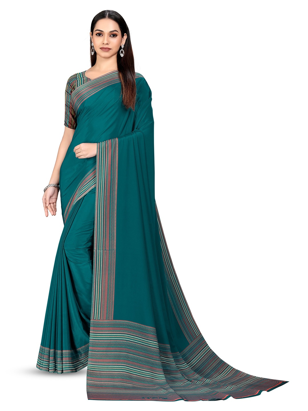 

VIMLA Pure Crepe Mysore Silk Saree, Blue