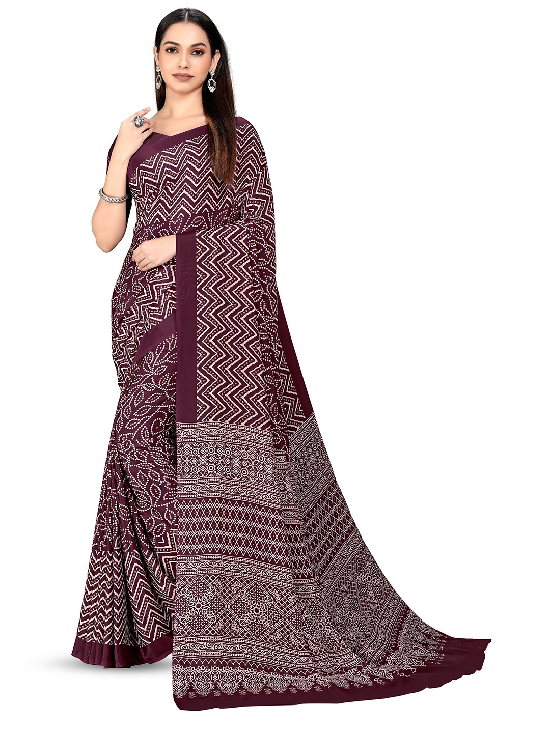 

VIMLA Pure Crepe Mysore Silk Saree, Purple