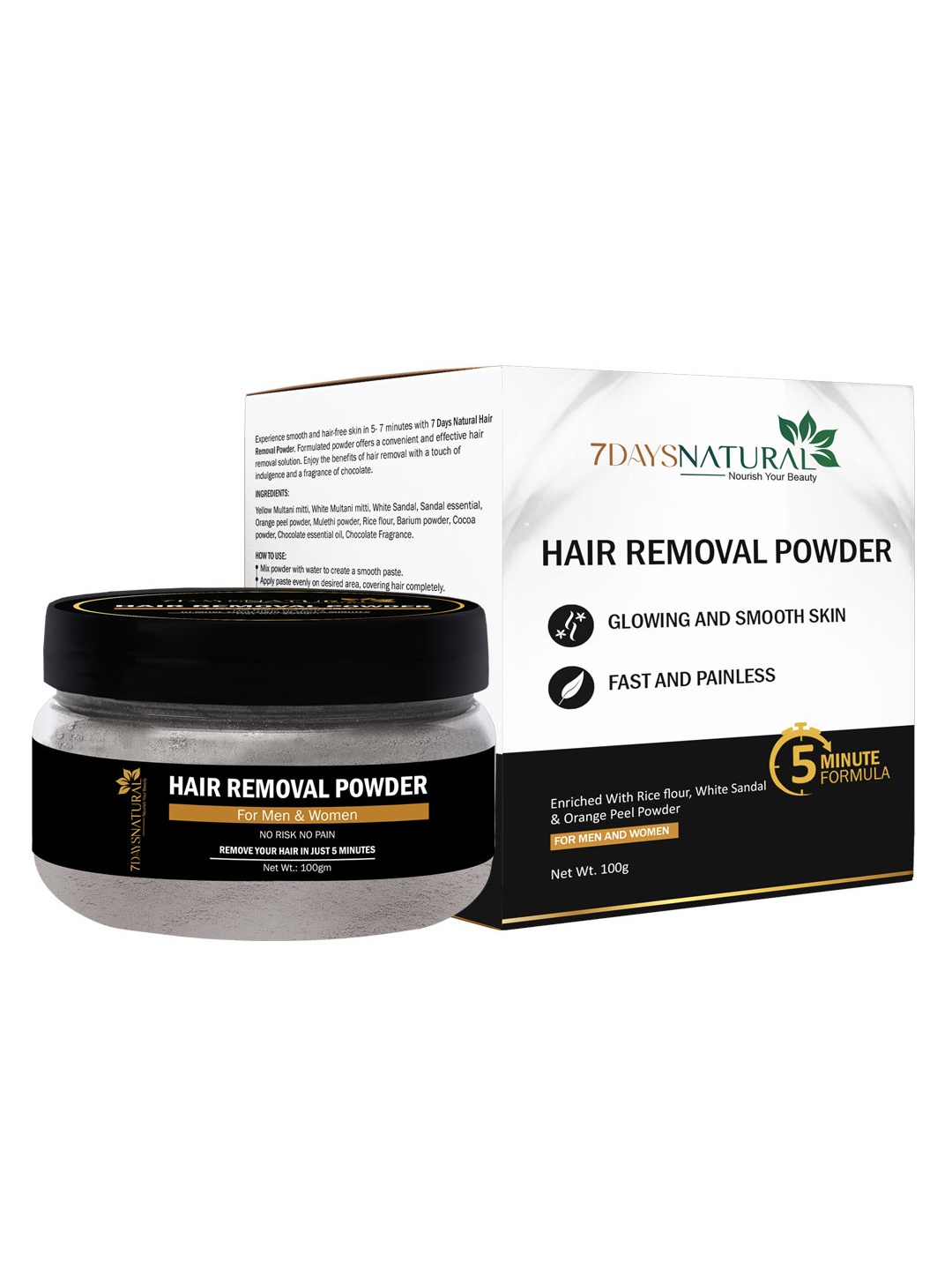 

7 DAYS Hair Removal Powder With Cocoa Powder - 100g, Brown