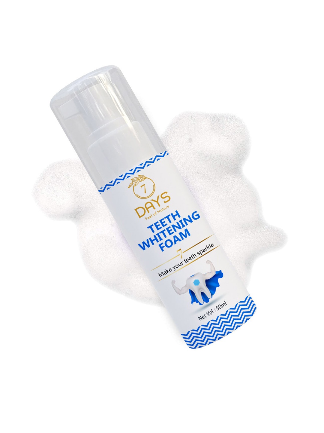 

7 DAYS Feel Of Nature Teeth Whitening Foam With Aloe Vera - 50ml, White