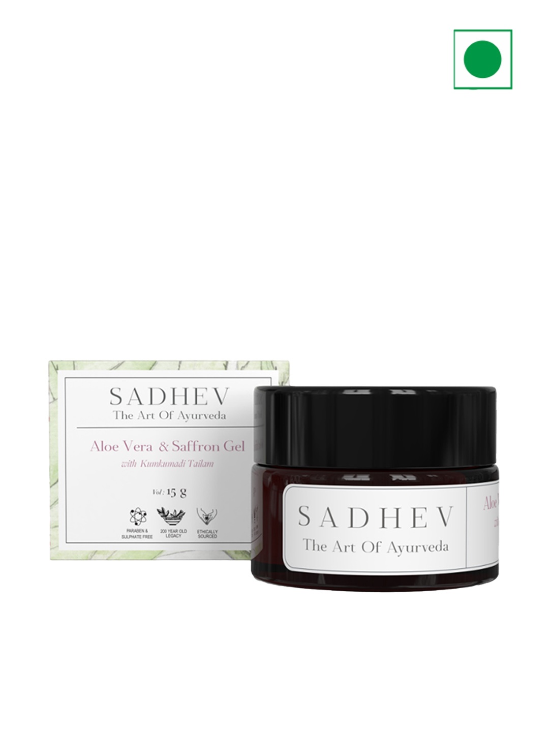 

SADHEV The Art Of Ayurveda Aloe Vera Gel With Saffron & Kumkumadi Tailam - 15ml, Transparent