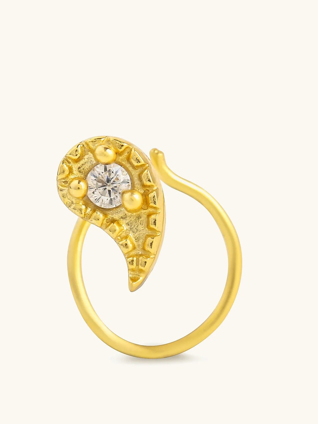 

Mabel Gold-Plated Cubic Zirconia Paisley Stud Nosepin