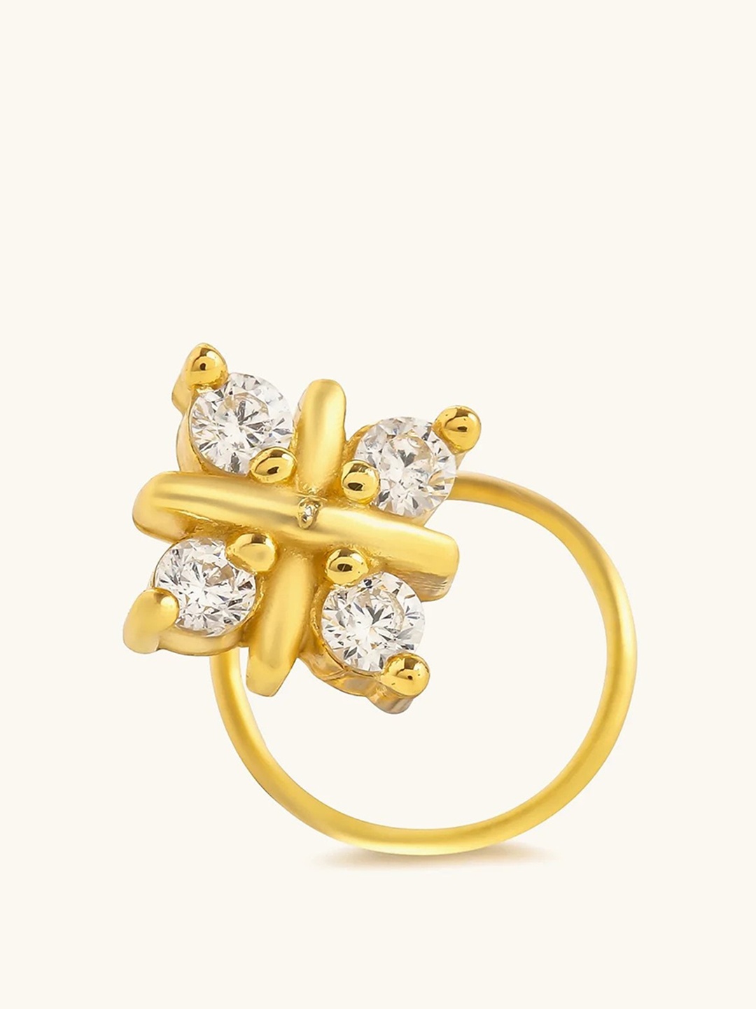 

Mabel Sterling Silver Gold-Plated Cubic Zirconia Stud Nosepin