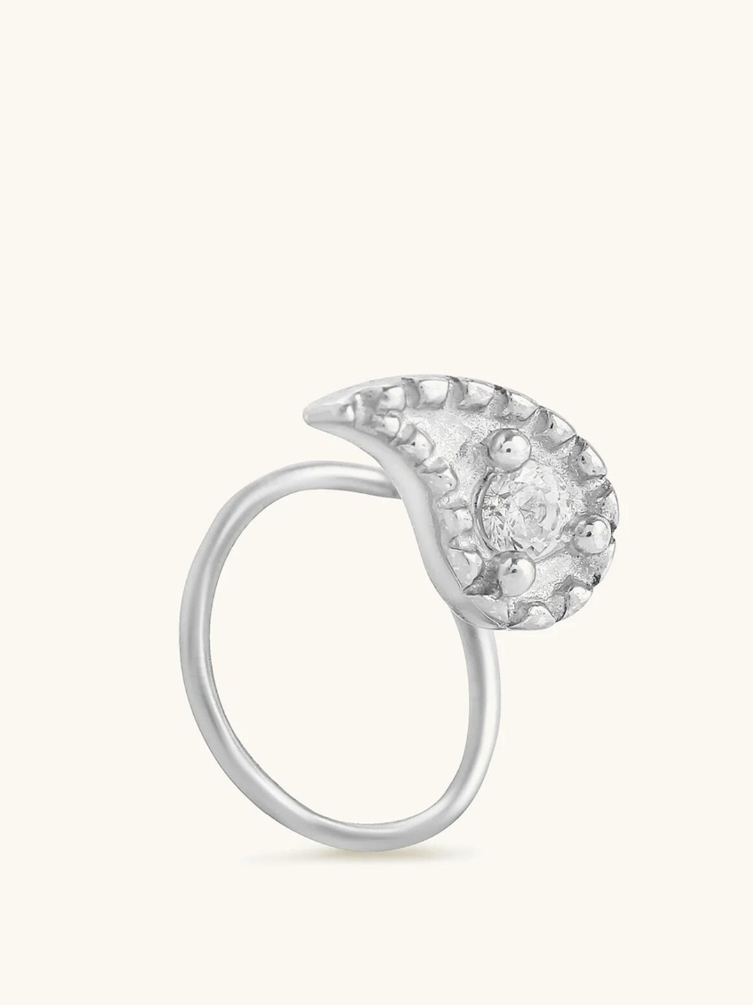 

Mabel Rhodium-Plated Paisley Cubic Zirconia Stud Nosepin, Silver
