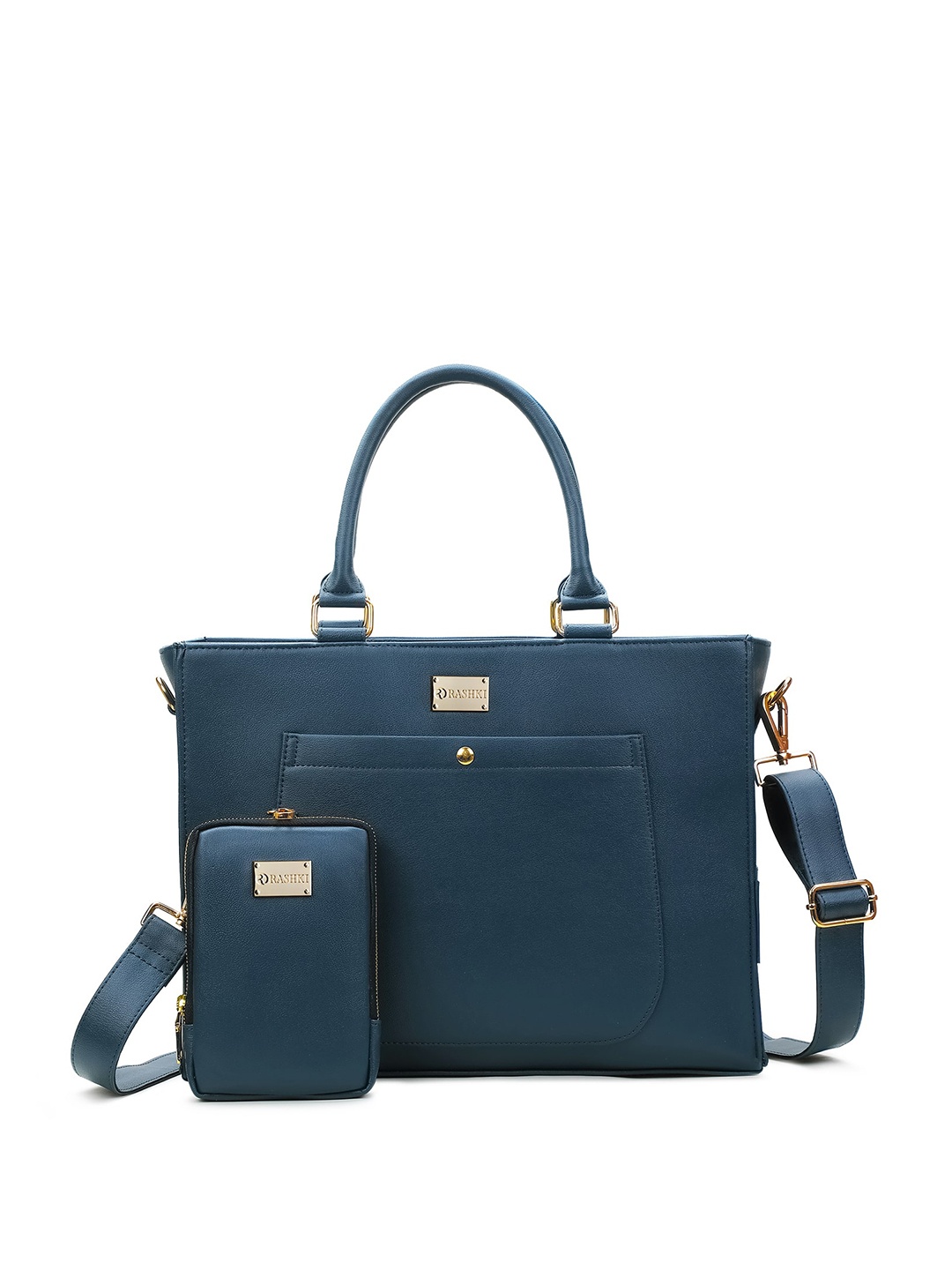 

Rashki Mobi laptop tote bag with detachable mobile holder, Blue