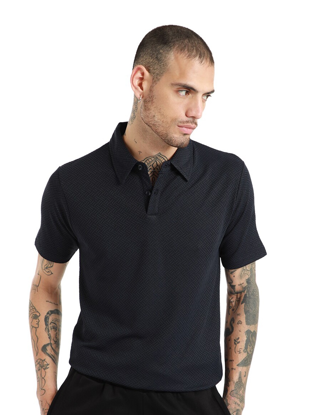 

Banana Club Polo Collar Short Sleeves Cotton Slim Fit T-shirt, Blue
