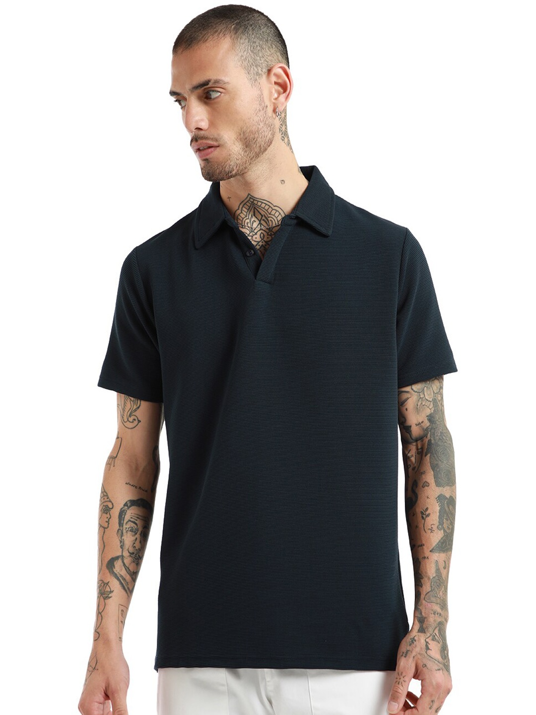 

Banana Club Polo Collar Cotton Slim Fit T-shirt, Blue