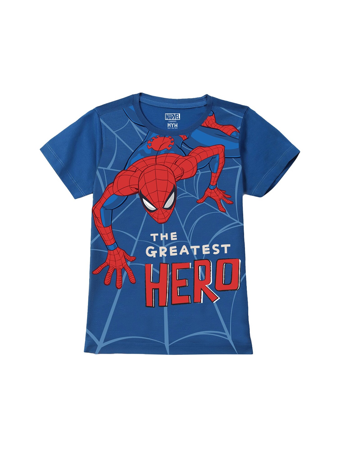 

Wear Your Mind Boys Spider-Man Printed Cotton T-shirt, Blue