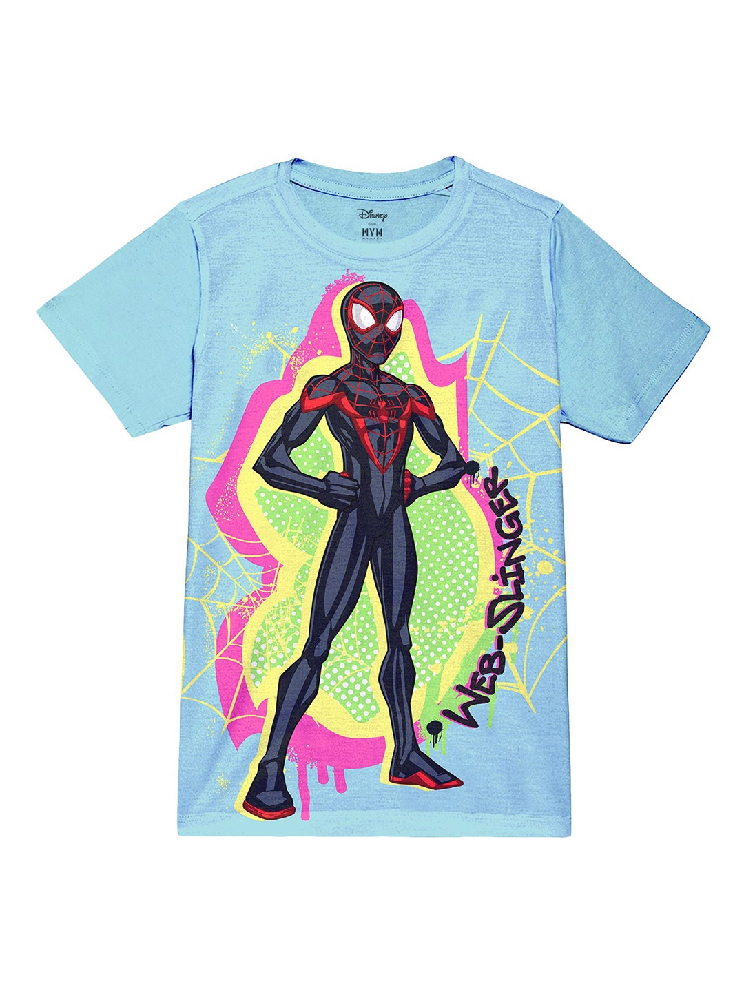 

Wear Your Mind Boys Spider-Man Printed Cotton T-shirt, Blue