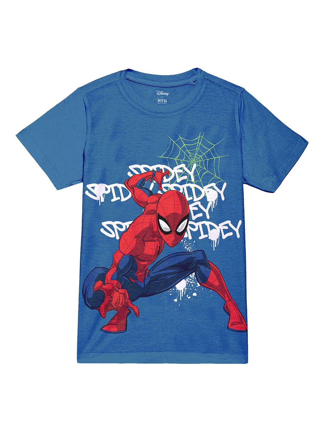 

Wear Your Mind Boys Spiderman Printed Round Neck T-shirt, Blue