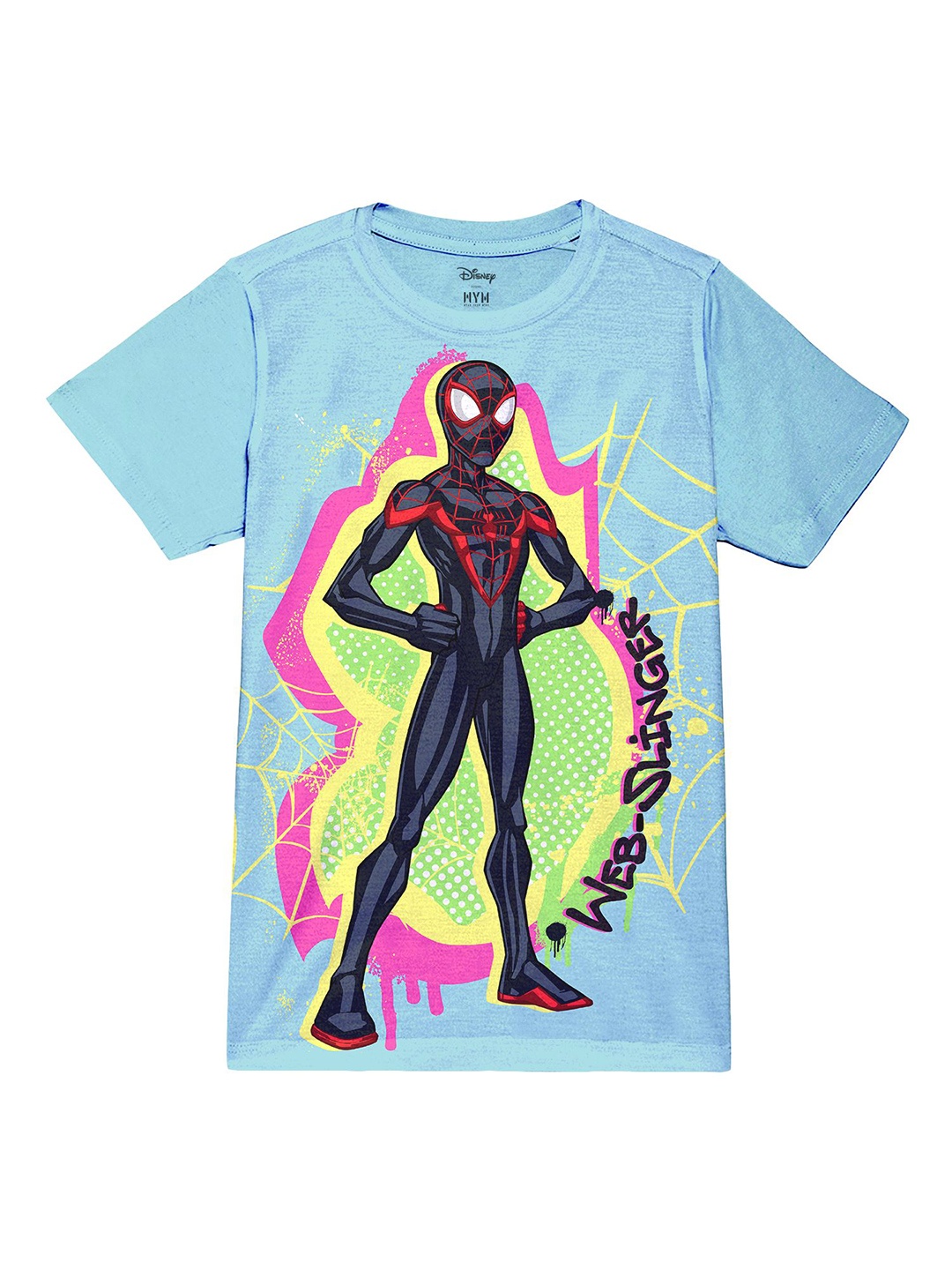 

Wear Your Mind Boys Spiderman Printed Round Neck T-shirt, Blue