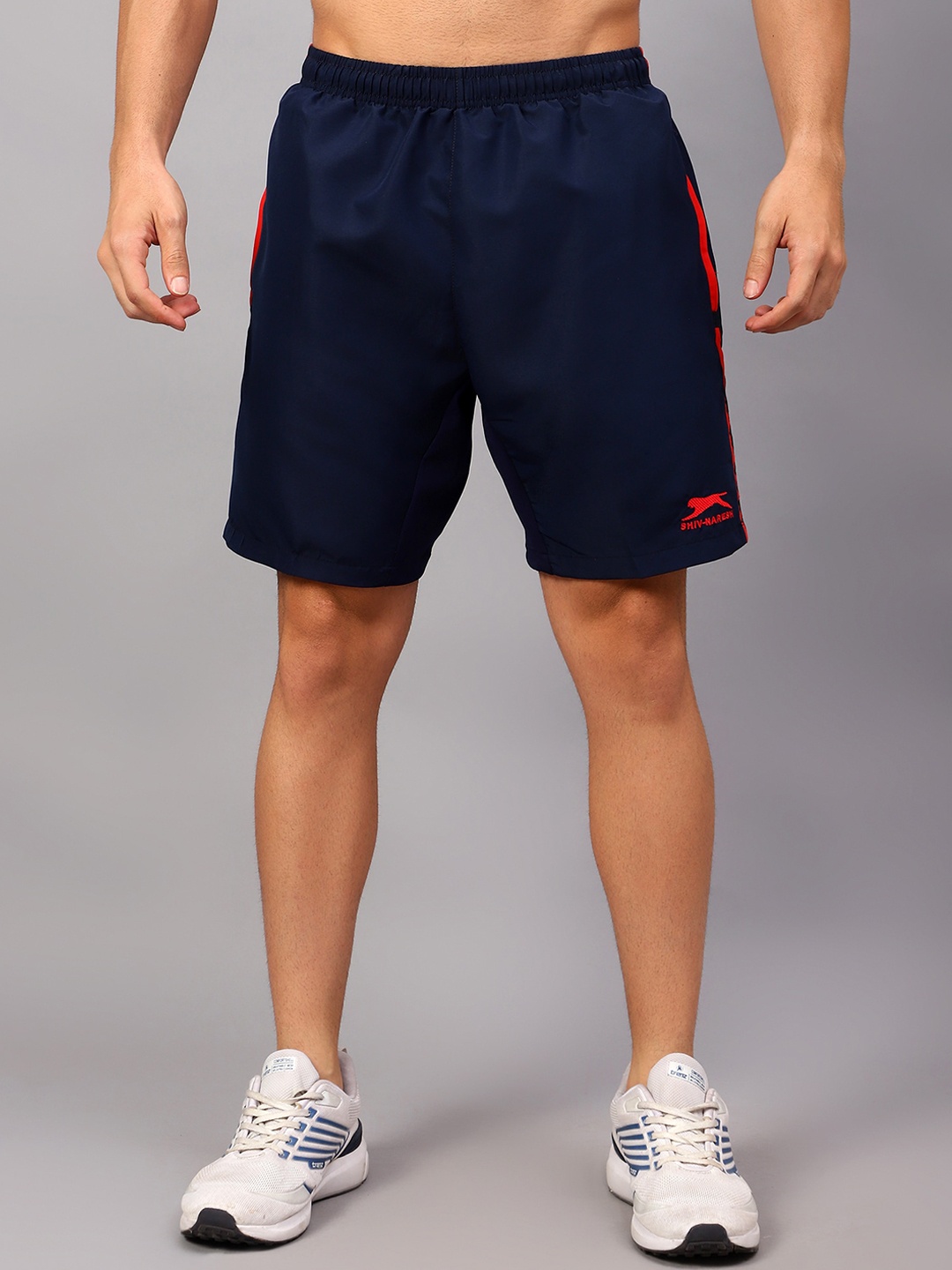 

Shiv Naresh Men Mid-Rise Sports Shorts, Navy blue