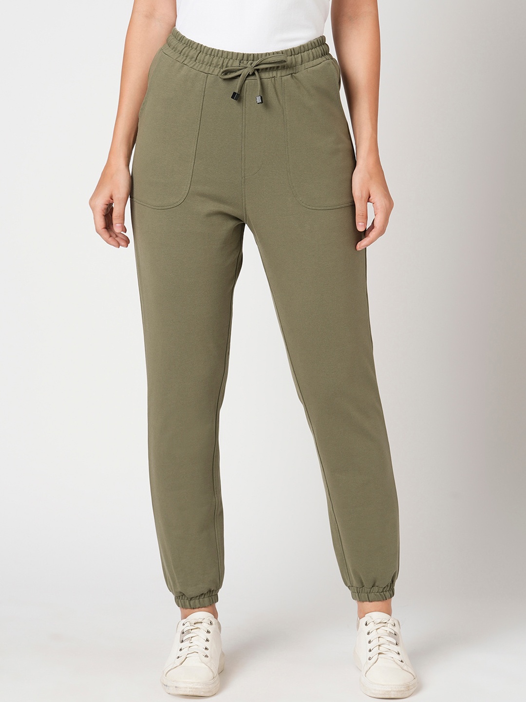

Kraus Jeans Women Loose Fit High-Rise Joggers, Olive