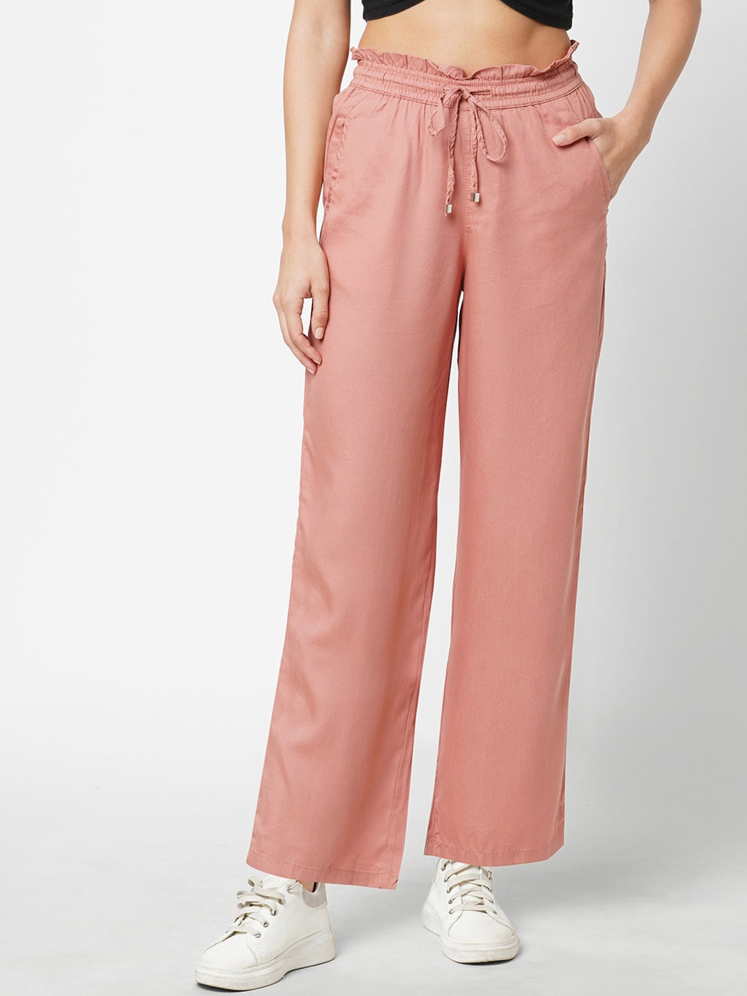 

Kraus Jeans Women Loose Fit High-Rise Trousers, Pink