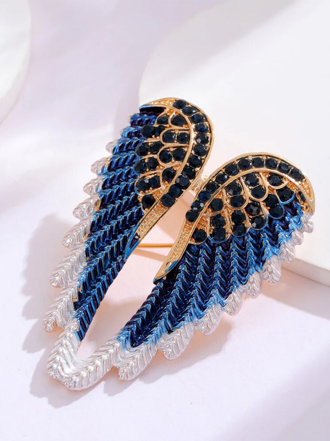 

SYGA Women Crystal Rhinestone Angel Wings Pin Brooch, Gold