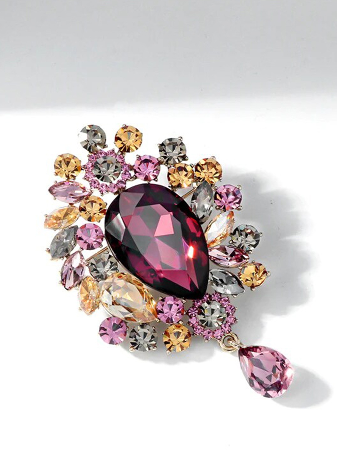 

SYGA Women Crystal Rhinestone Brooch, Pink