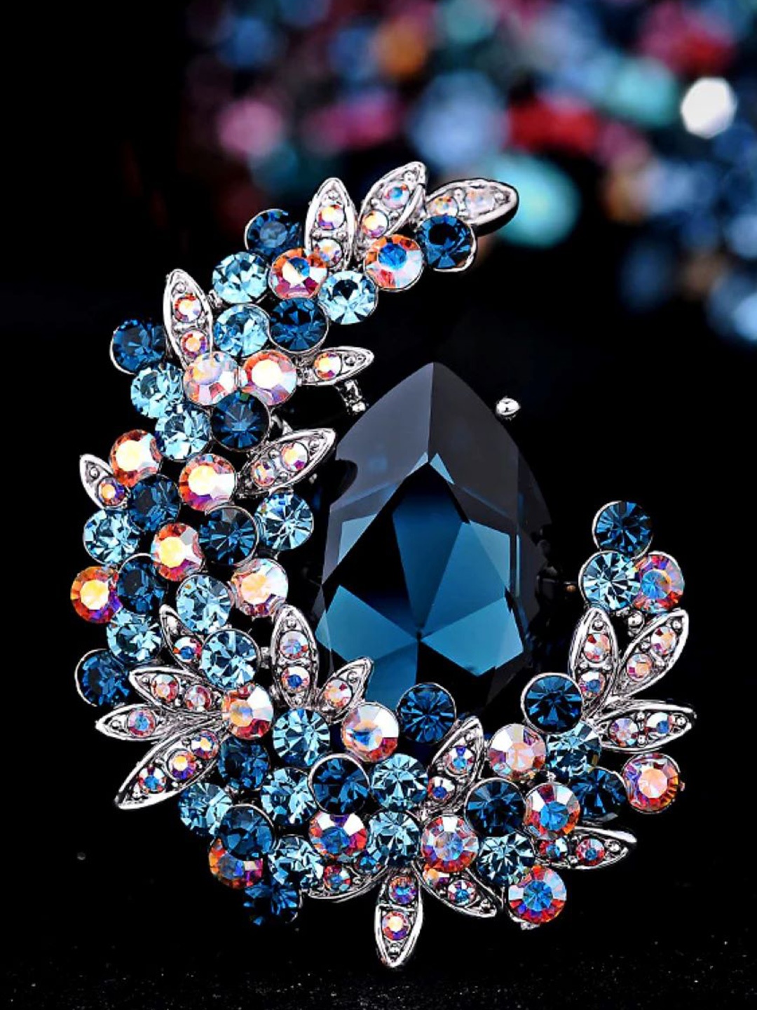 

SYGA Women Crystal Rhinestone Brooch, Blue