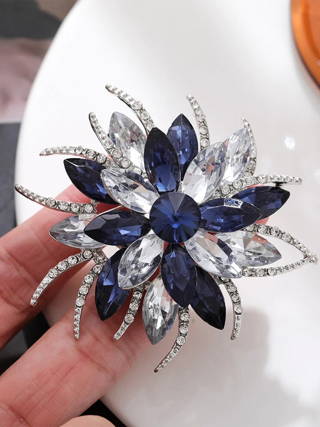 

SYGA Women Crystal Rhinestone Brooch, Silver