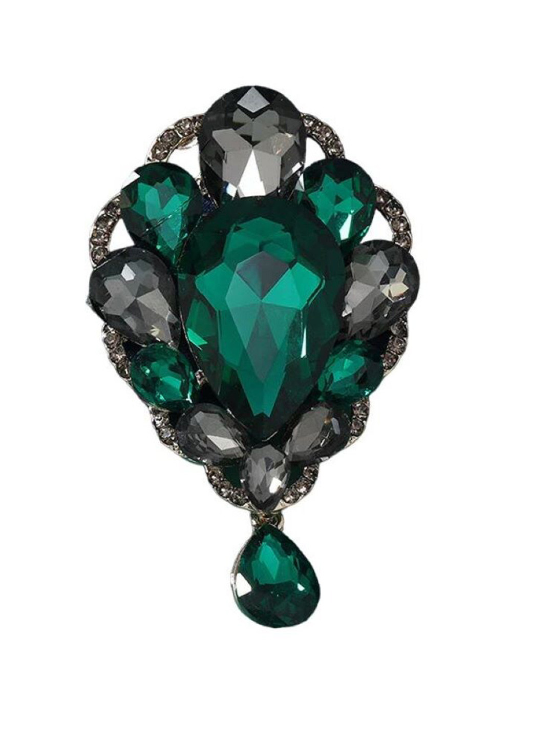 

SYGA Women Crystal Rhinestone Studded Pin Brooch, Grey