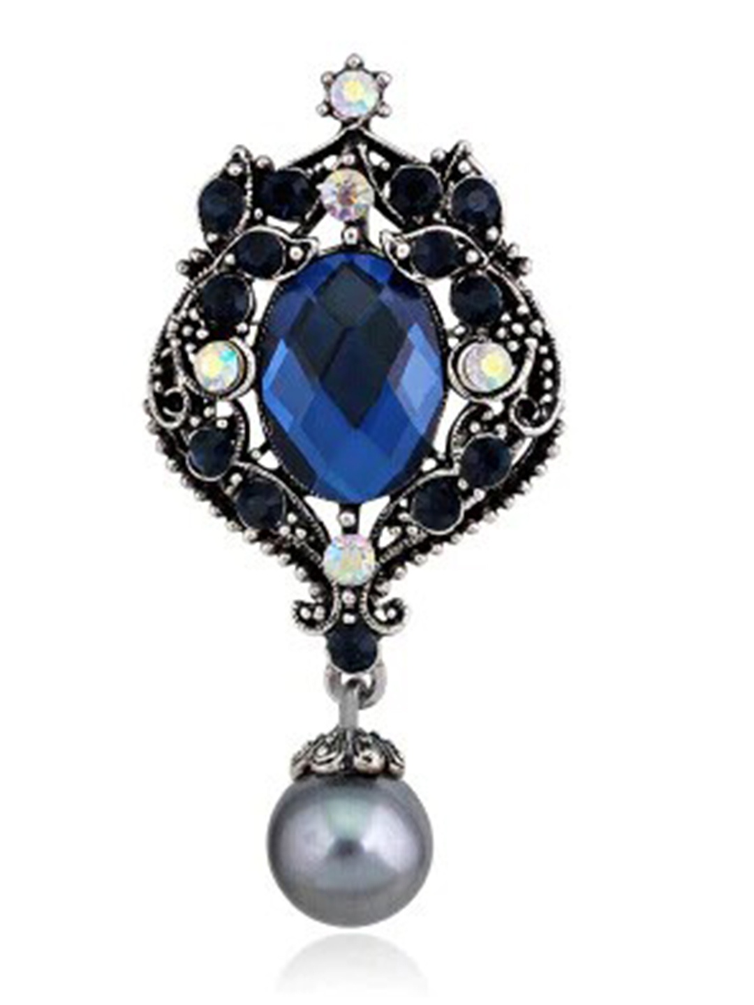 

SYGA Women Crystal Rhinestone Brooch, Blue