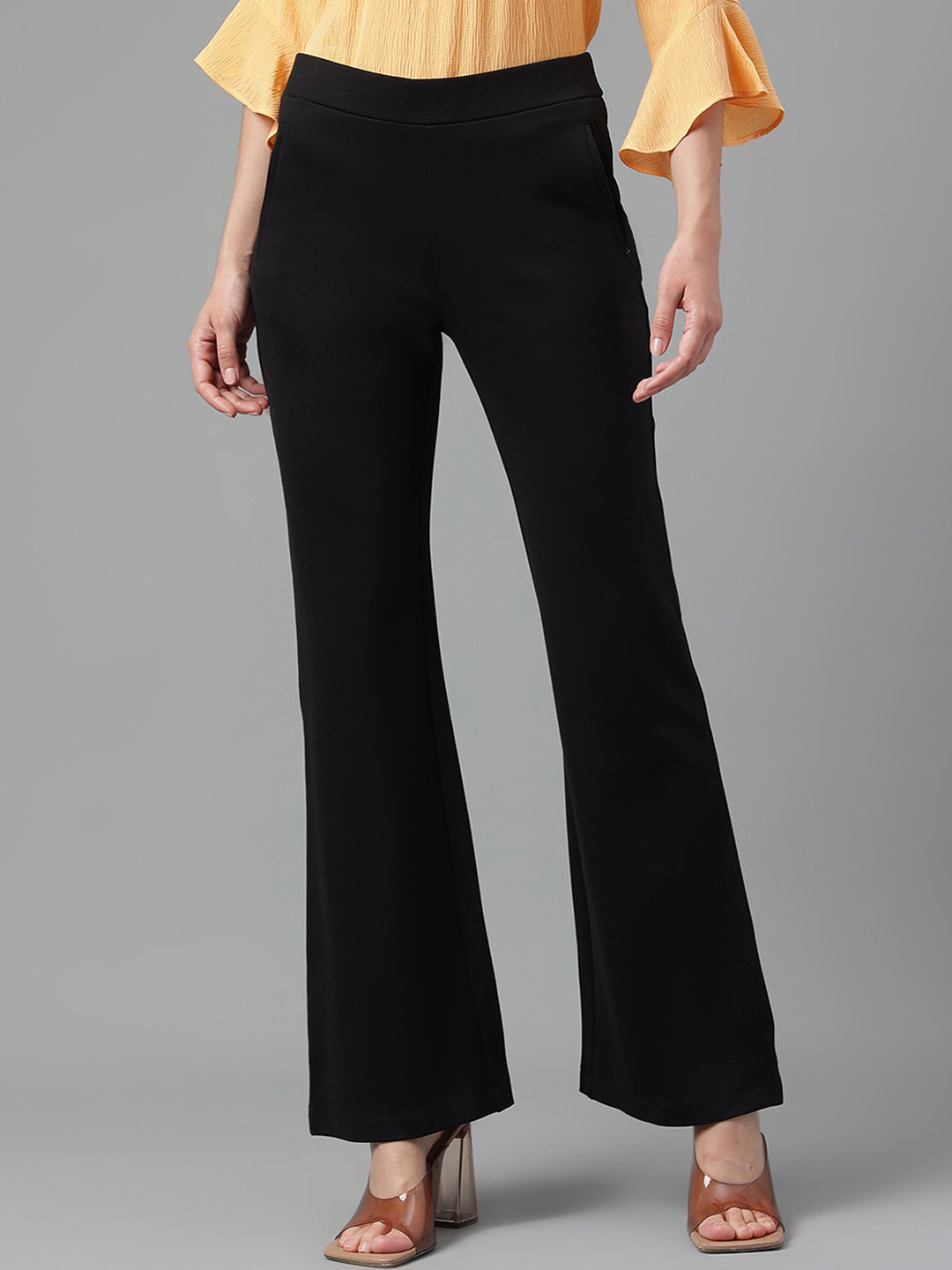 

Latin Quarters Women Mid-Rise Relaxed Trousers, Black