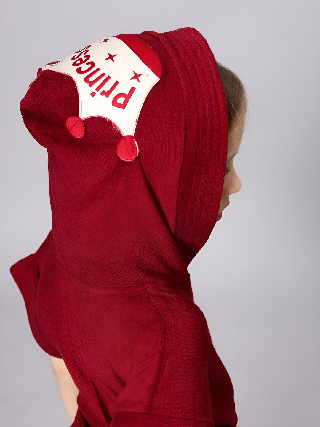 

HotGown Girls Hoodie Terry Cotton Bath Robe, Maroon