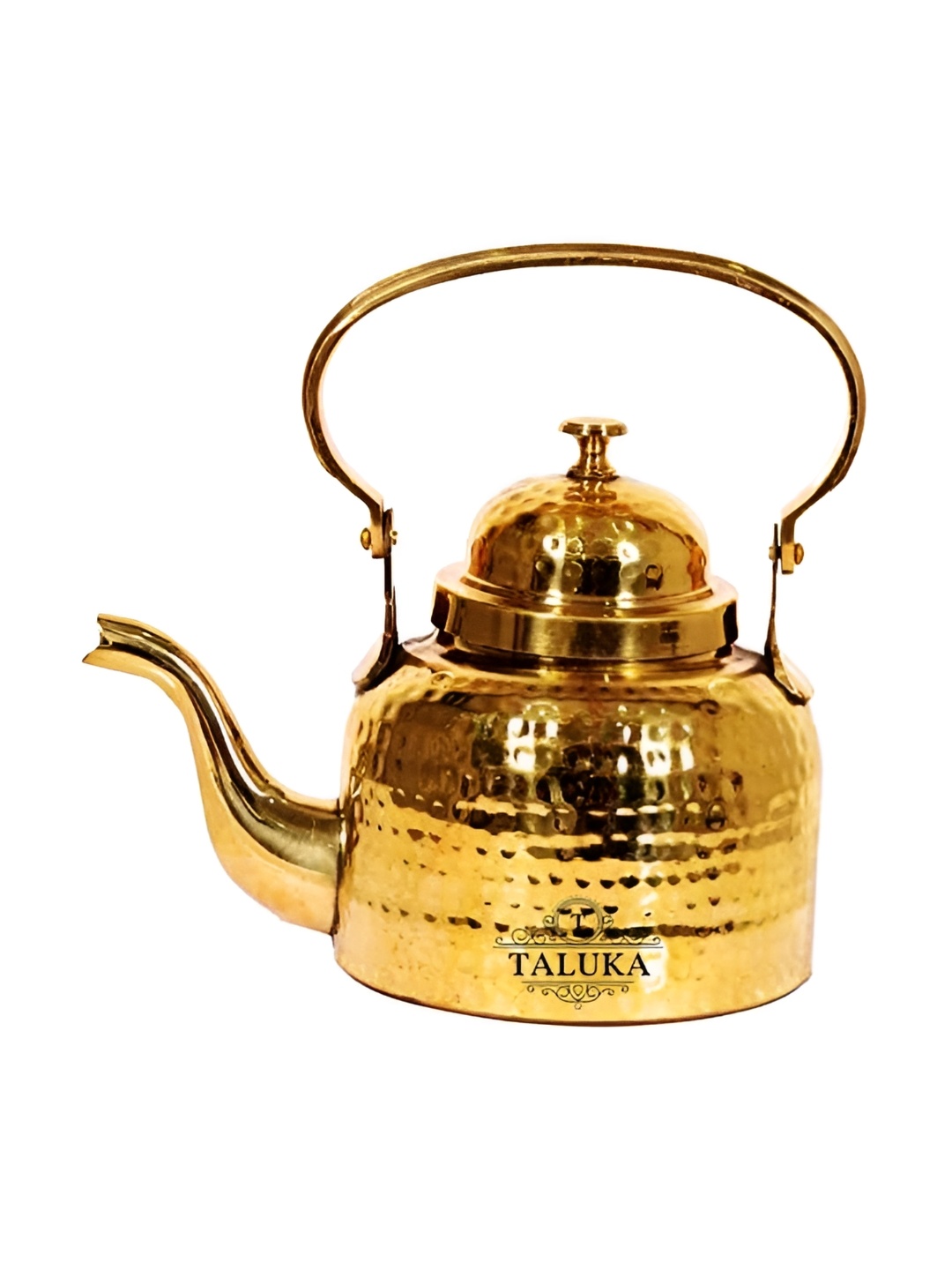 

Taluka Brown Textured Brass Hammered Tea Kettle, Gold