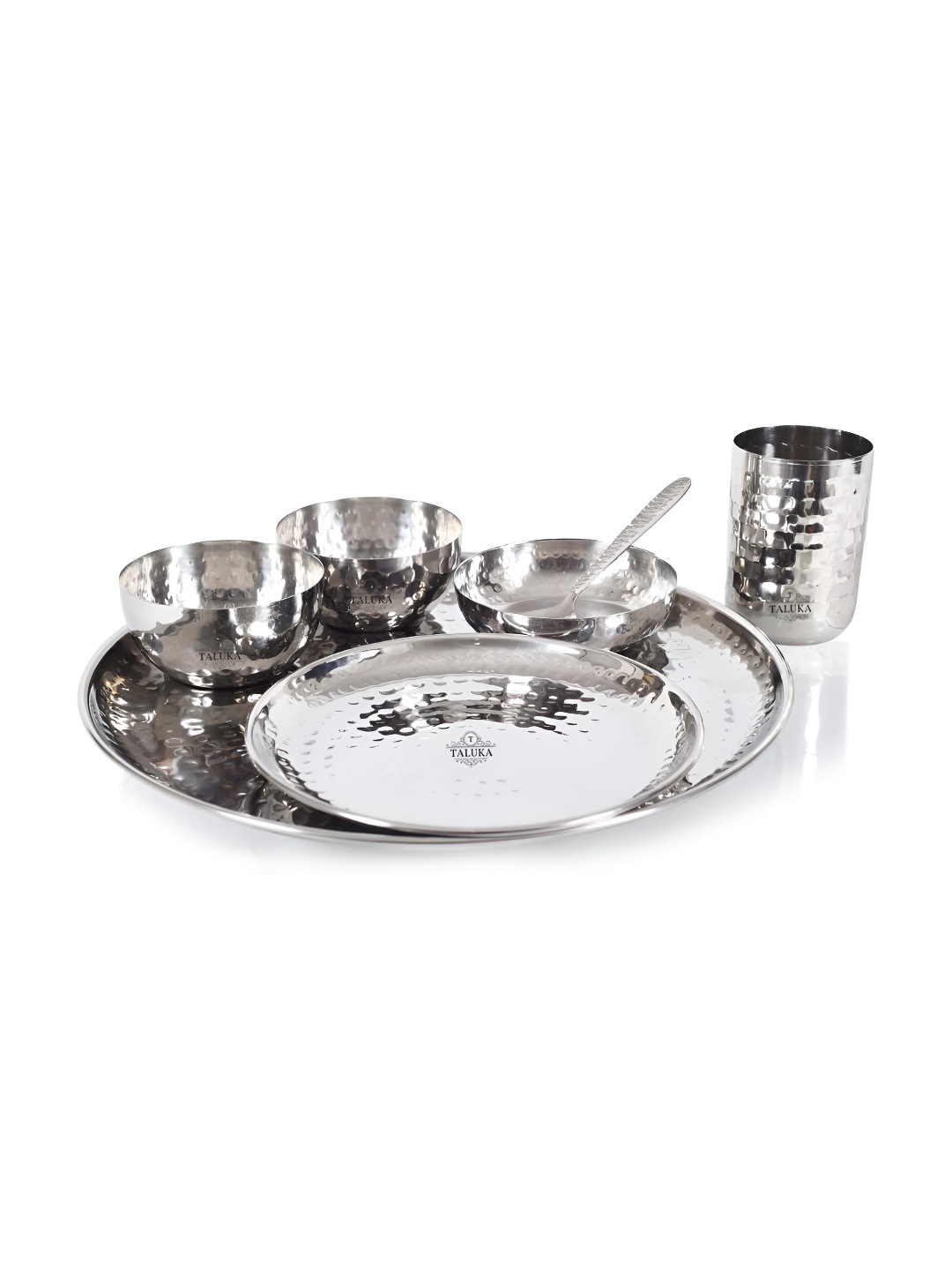 

Taluka Silver Toned 7 Pieces Copper Dinner Set