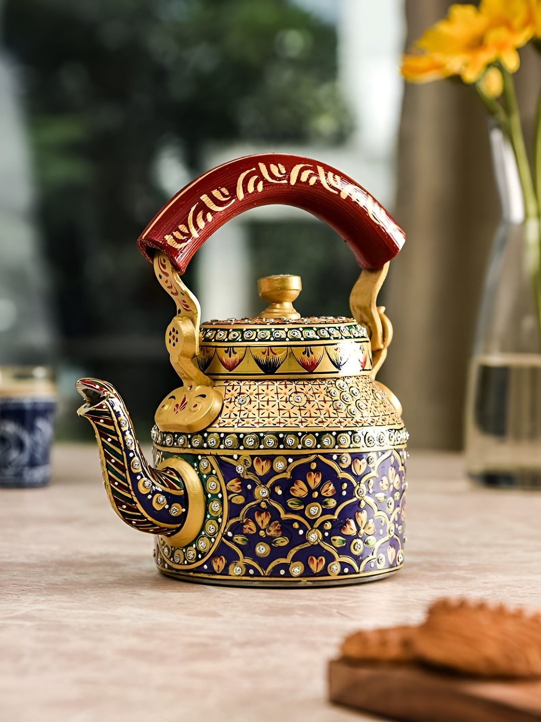 

Taluka Blue & Beige Printed Stainless Steel Kettle