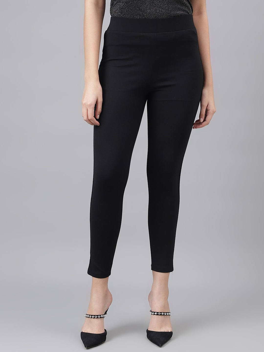 

Latin Quarters Mid-Rise Ankle-Length Leggings, Black