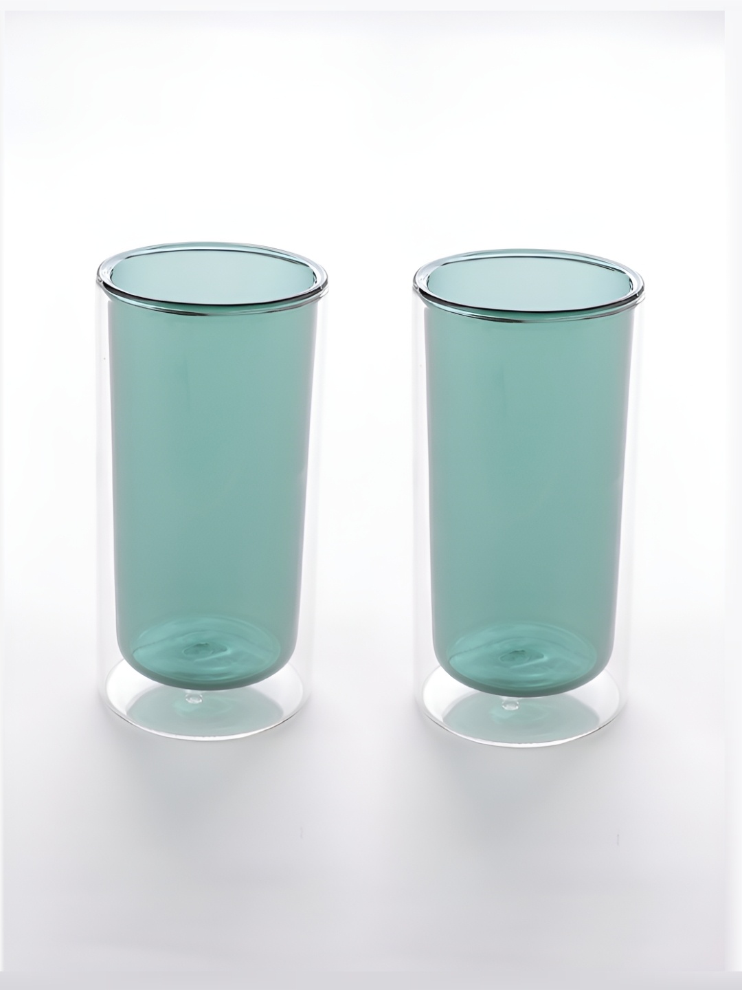 

The Better Home Set of 2 Double Wall Drinking Glasses - 250 ml each, Sea green