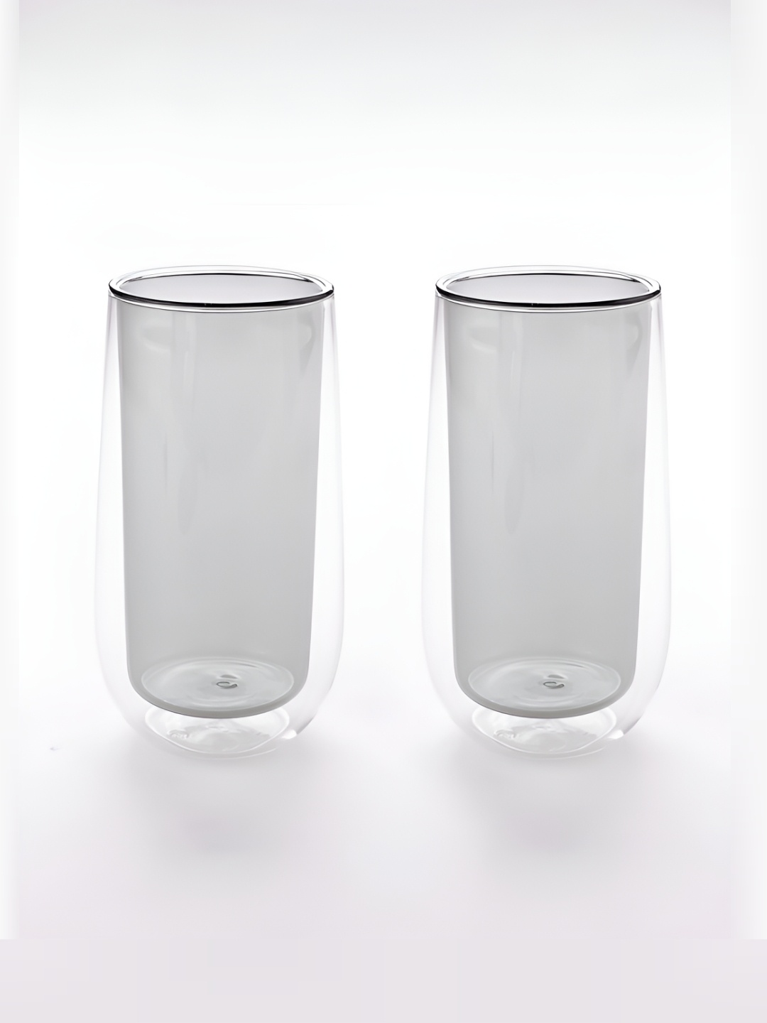The Better Home Grey 2 Pieces Double Wall Drinking Glass