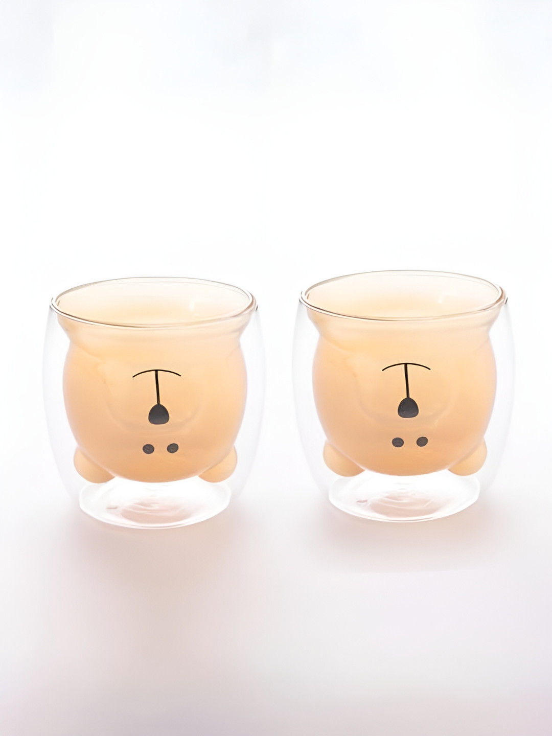 

The Better Home Beige 2 Pieces Double Wall Drinking Glass