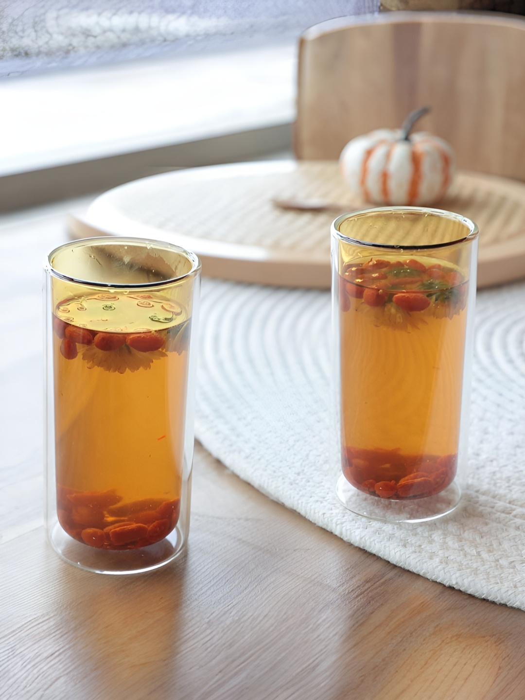 

The Better Home Transparent 2 Pieces Double Wall Drinking Glass