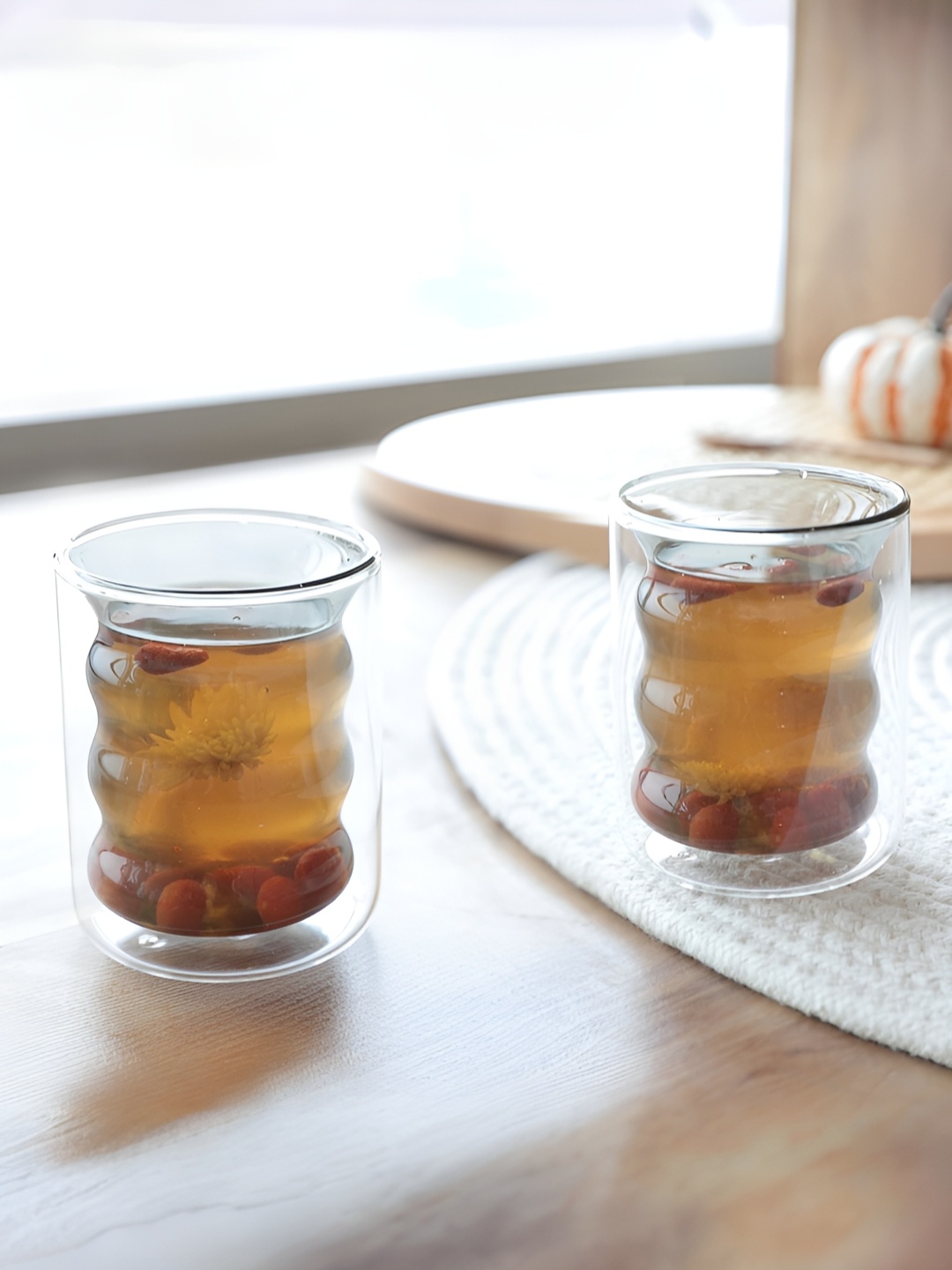 The Better Home Grey 2 Pcs Double Wall Glass 200ml