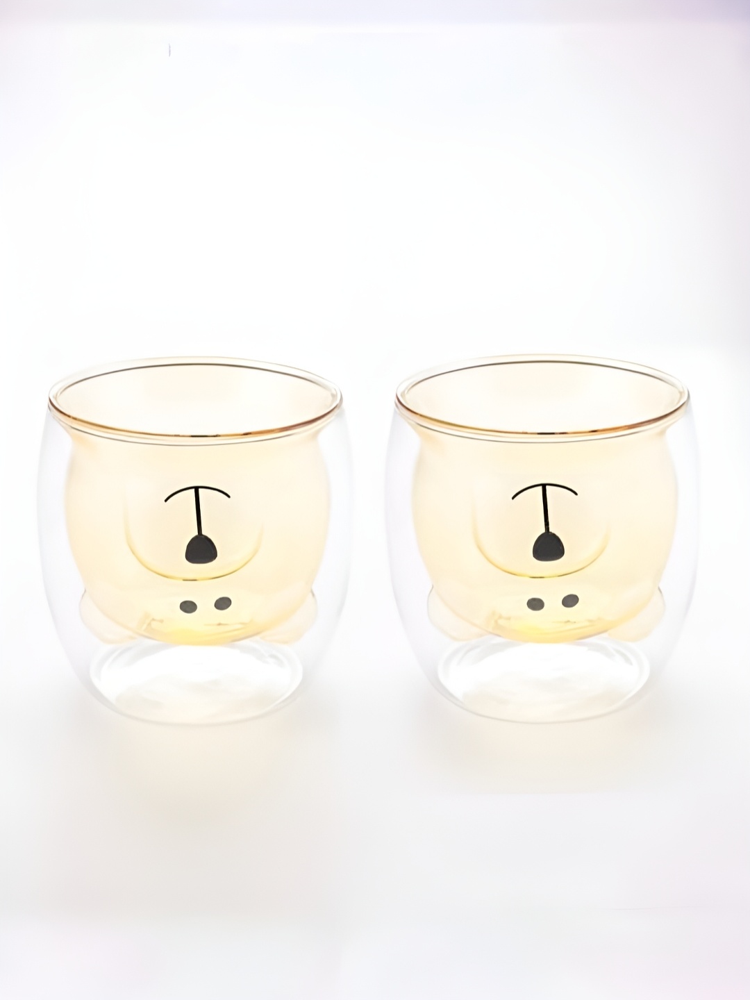 

The Better Home Yellow 2 Pcs Double Wall Glass Cups 250ml