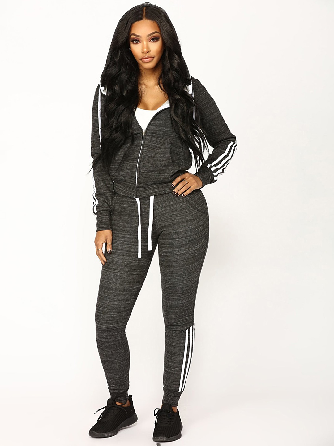 

LULU & SKY Zip-fly Hooded Sweatshirt & Joggers, Grey