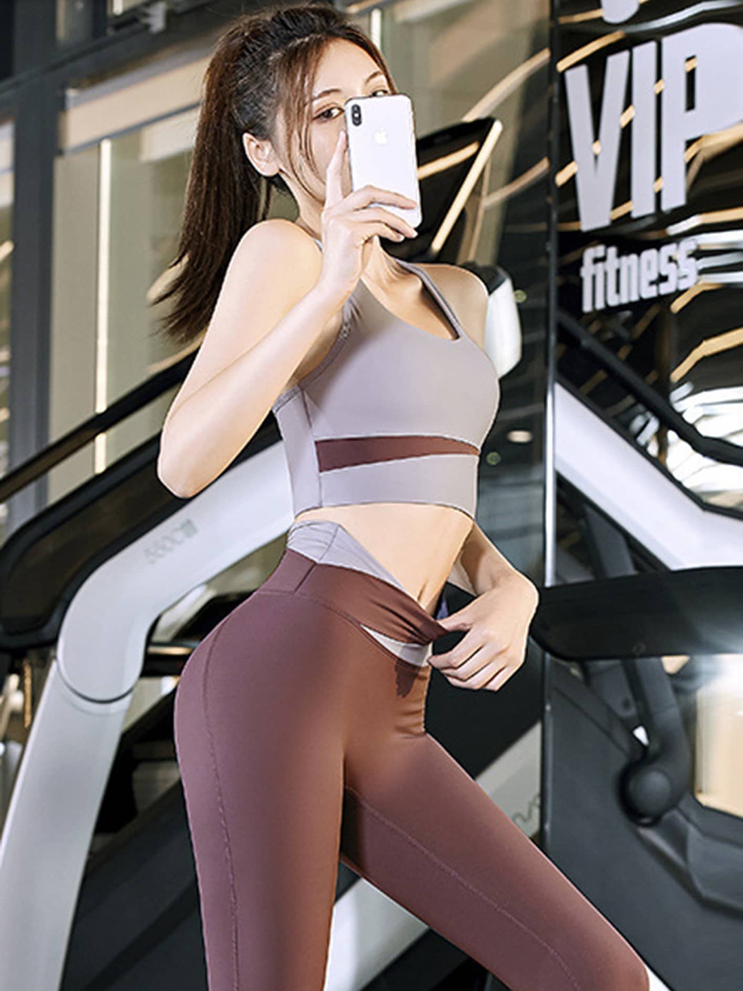 

LULU & SKY Colourblocked Crop Top With Tights Co-Ords, Purple
