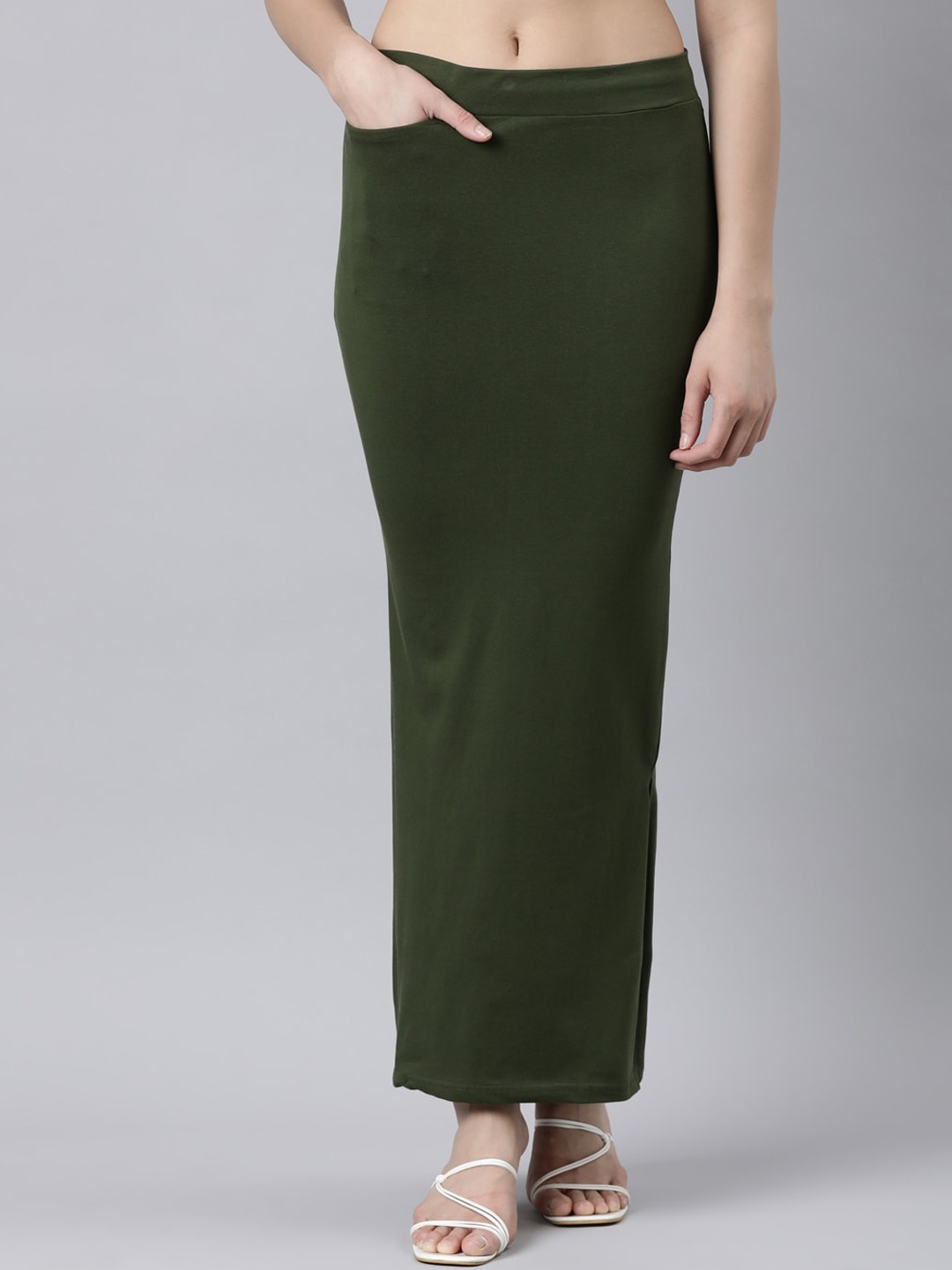 

GOLDSTROMS Stretchable Saree Shapewear, Olive