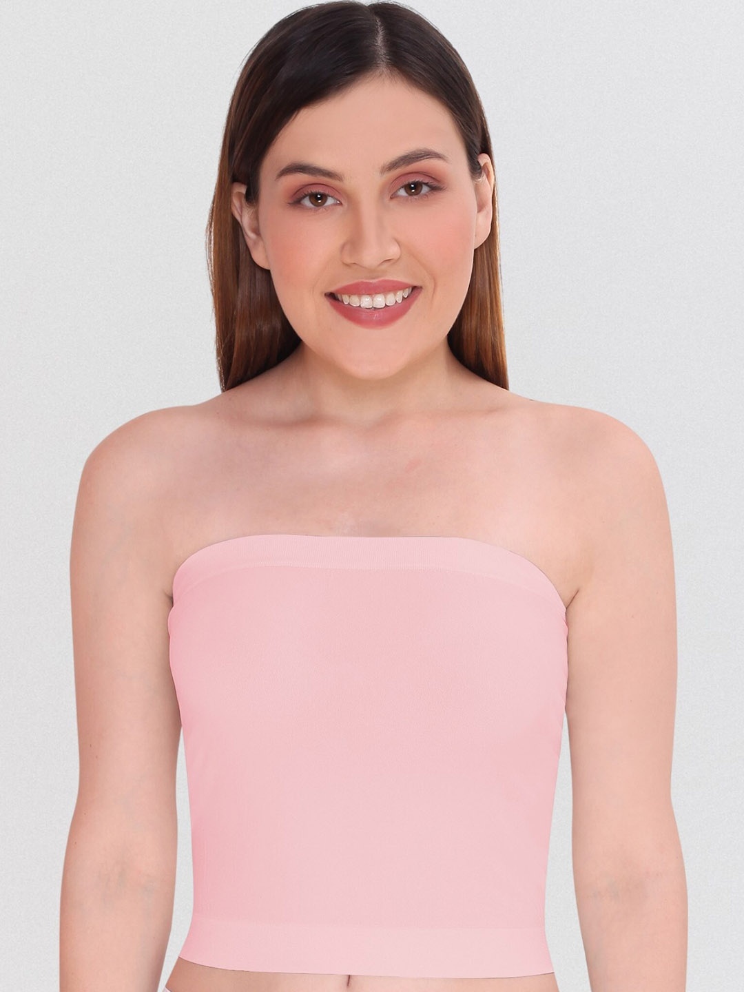 

PLUMBURY Strapless Crop Tube Camisole, Pink